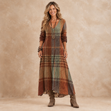 GENEVRA | PLAID PRINT MAXI DRESS