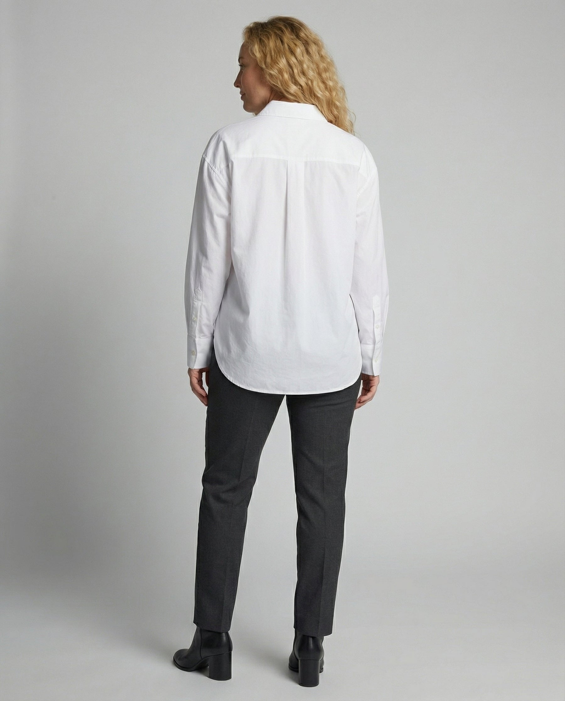 Tie Front Shirt with Deep V-Neckline and Long Sleeves