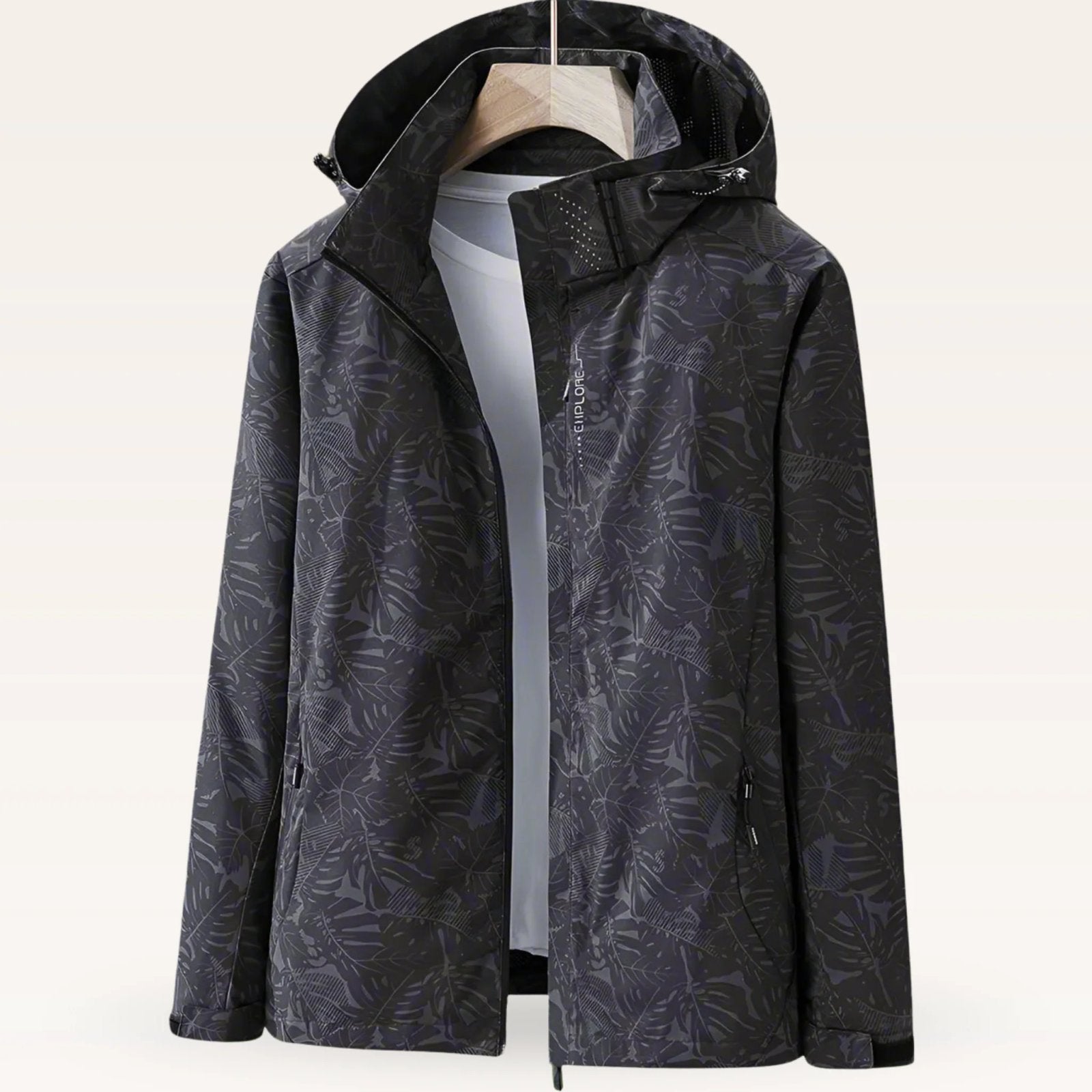 Lightweight Hooded Windbreaker Jacket with Zip Pockets