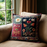 NIGHTBLOOM | VINTAGE FLORAL PATCHWORK PRINTED CUSHION COVER