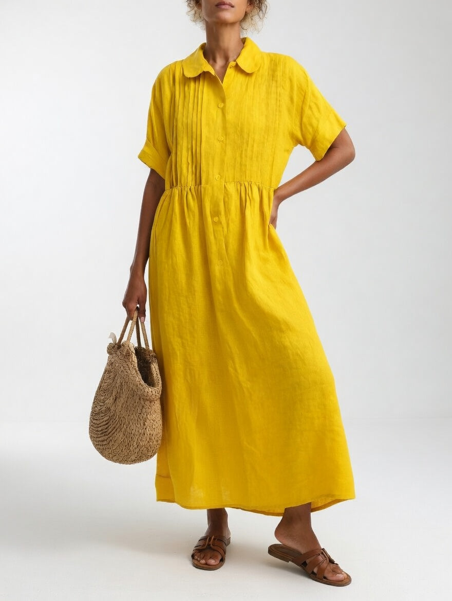 Lysandra™ — Long Cotton Shirt Dress