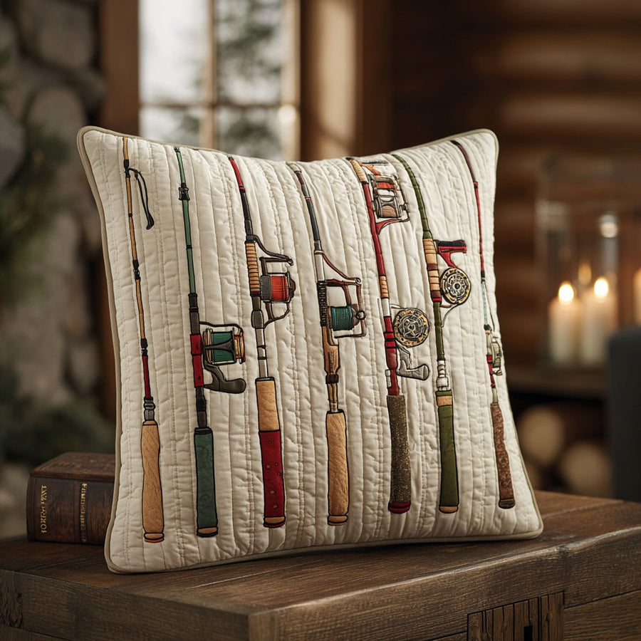 ANGLERHAVEN | VINTAGE FISHING RODS PRINTED CUSHION COVER