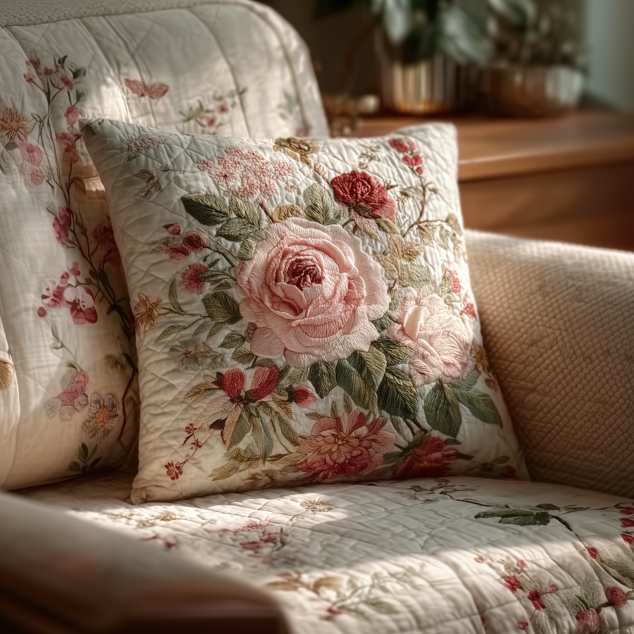 ROSEHAVEN | VINTAGE ROSE PRINTED CUSHION COVER