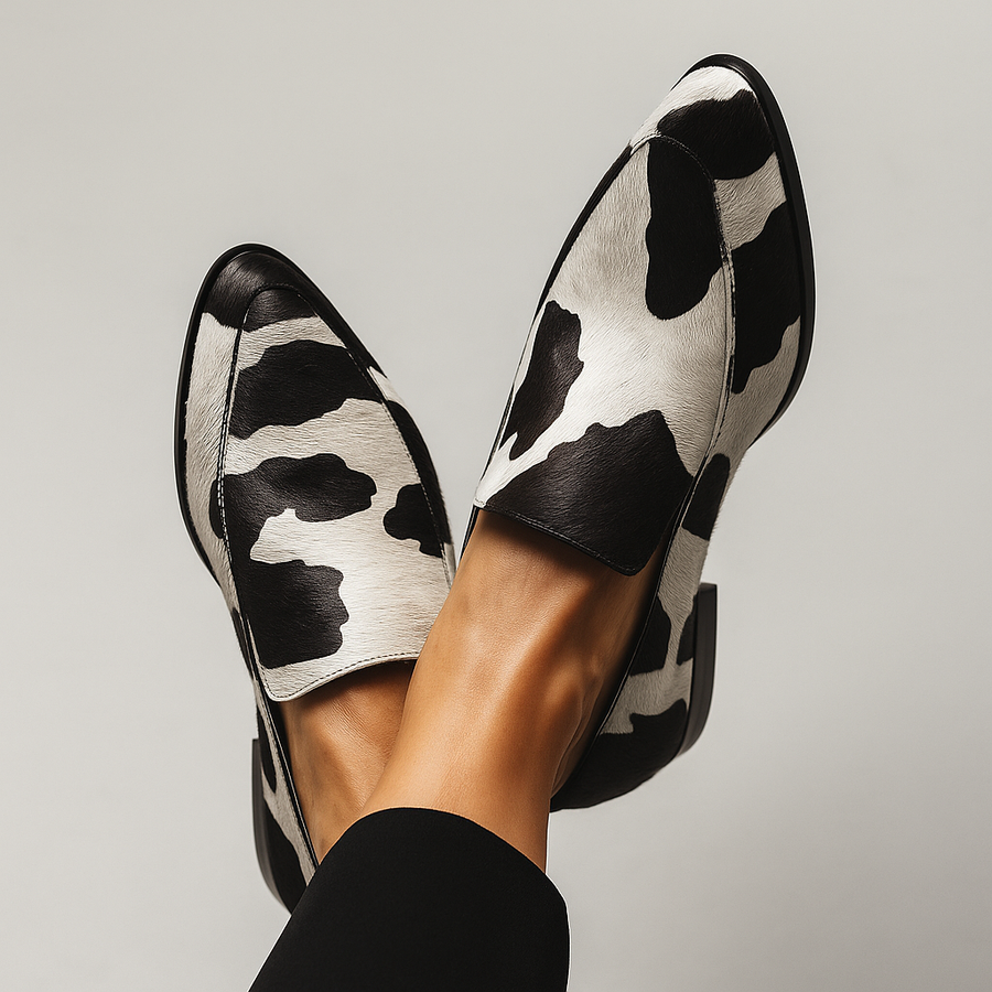 MELLE | Black & White Comfort Loafers