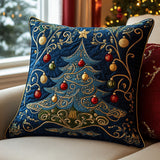 NOELTREE | NAVY CHRISTMAS TREE PRINTED CUSHION COVER
