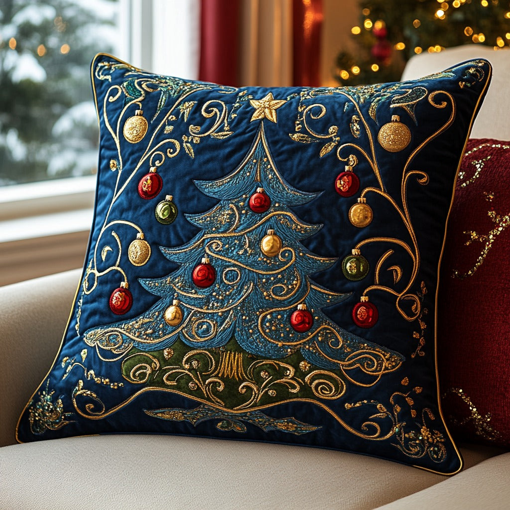 NOELTREE | NAVY CHRISTMAS TREE PRINTED CUSHION COVER