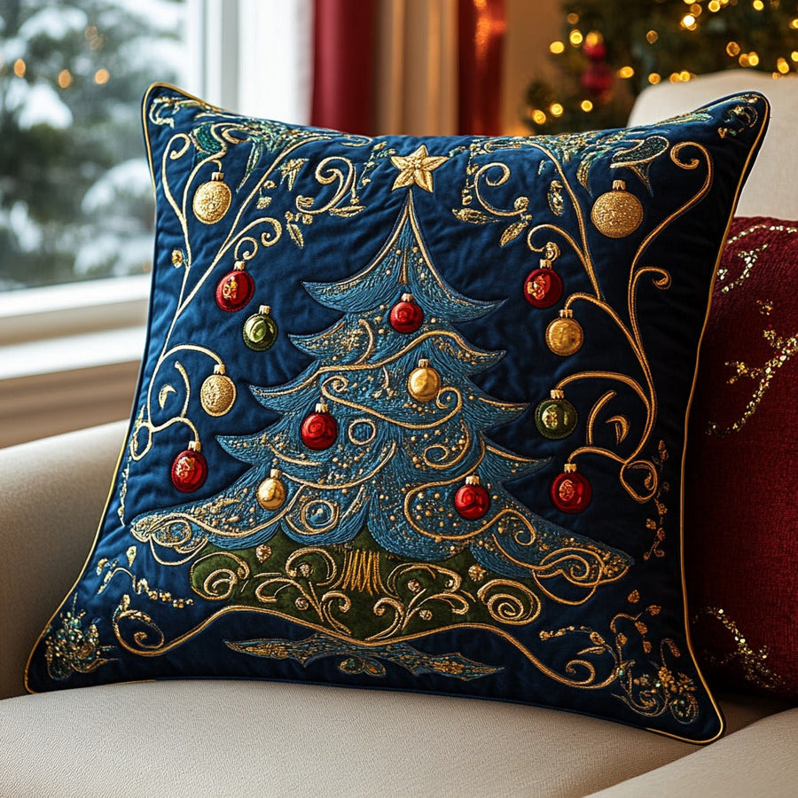 NOELTREE | NAVY CHRISTMAS TREE PRINTED CUSHION COVER