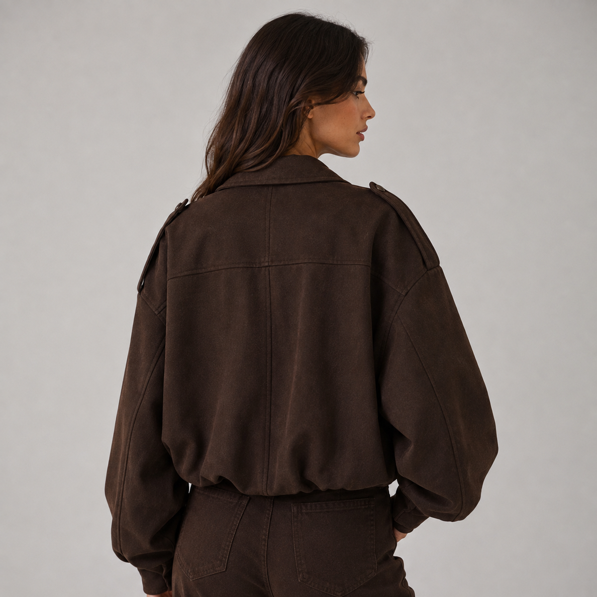 Sienna | Faux Suede Bomber Jacket