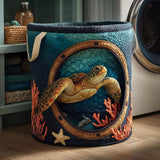 TURTLECOVE | QUILTED SEA TURTLE STORAGE BASKET