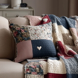 HEARTWEAVE | VINTAGE PATCHWORK PRINTED CUSHION COVER