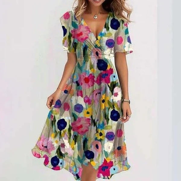 Harper | Women's V-Neck Wrap Midi Dress