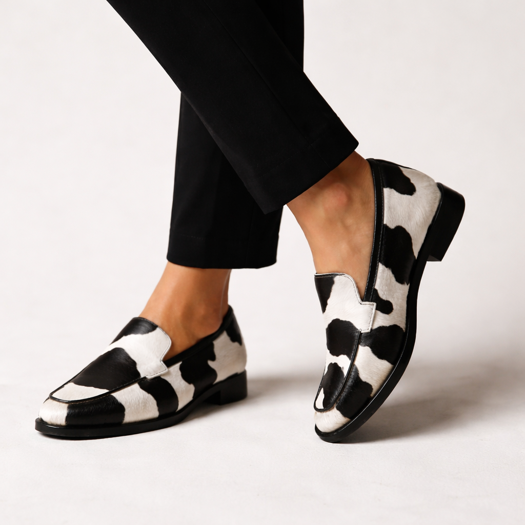 MELLE | Black & White Comfort Loafers